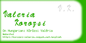 valeria korozsi business card