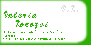 valeria korozsi business card